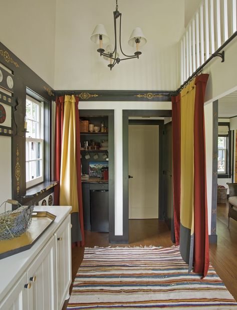 12 Brilliant Room Divider Ideas That Give the Illusion of More Space Curtain Separation Room Dividers, Curtains To Separate Rooms, Victorian Room Divider, Litchfield Connecticut, Victorian House Renovation, Curtain Divider, Fabric Room Dividers, Messy Desk, Diy Room Divider