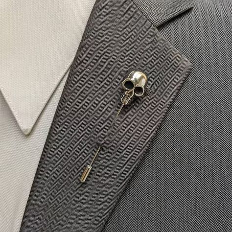 Wedding Swag, Skull Pin, Suit Pin, Modern Packaging, Flower Lapel Pin, Elegant Man, Character Inspo, Stick Pins, White Box