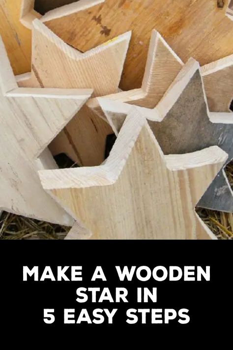 How to Make a Wooden Star Wooden Xmas Trees Ideas, Painted Wooden Stars Christmas, How To Make A Wooden Star, Keyholders Diy Cute Ideas, Wooden Stars Diy How To Make, Wooden Christmas Stars Diy Wood, How To Paint A Star, Wood Working Ideas For Beginners, Free Plans For Wood Projects