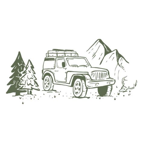 Offroad car mountains PNG Design Jeep Tattoo, Car Png, Adventure Logo, Beetle Car, Car Vector, Offroad Jeep, Car Illustration, Visual Storytelling, Vector Drawing