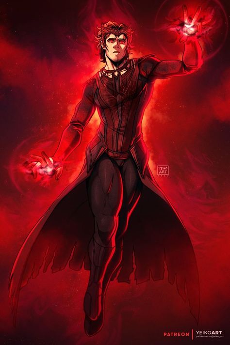 Male Scarlet Witch, Scarlet Warlock, Wiccan Marvel, Scarlet Witch Comic, Marvel Character Design, Male Witch, Marvel Superheroes Art, Marvel Comics Superheroes, Elizabeth Olsen Scarlet Witch