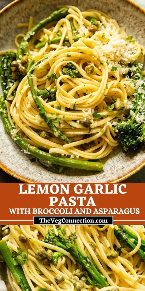 Lemony Asparagus Pasta, Healthy Meals With Asparagus, Asparagus Artichoke Pasta, Lemon Garlic Asparagus Pasta, Lemon Garlic Broccoli Pasta, Lemon Veggie Pasta, Asparagus With Pasta, Asparagus And Pasta Recipes, Broccoli Asparagus Recipes