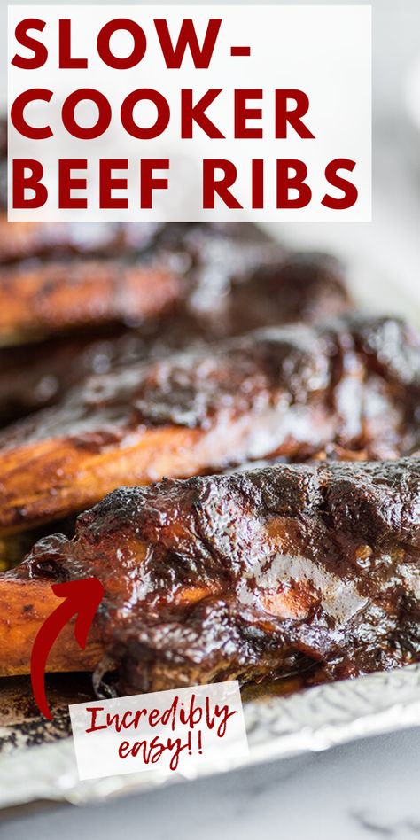 Beef Ribs Crockpot Slow Cooker, Beef Ribs Recipe Slow Cooker, Slow Cooker Beef Ribs, Beef Ribs Crockpot, Beef Ribs Slow Cooker, Baked Beef Ribs, Slow Cooker Short Ribs, Slow Cooker Ribs Recipe, Bbq Beef Ribs