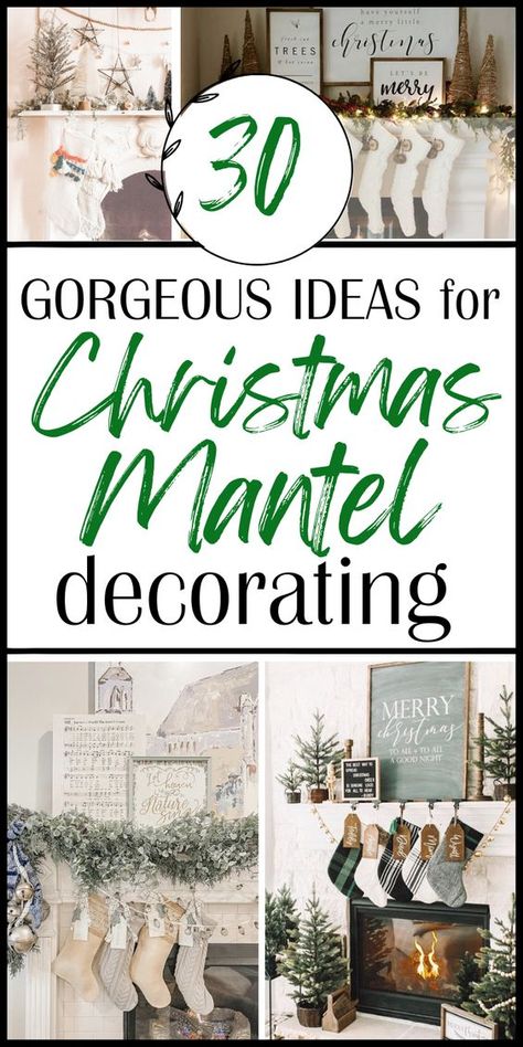 Christmas Farmhouse Mantle Decor, Simple Mantle Decor Christmas, Mantelpiece Christmas Decoration, Christmas Decor Ideas For Fireplace Mantle, Christmas Mantle Decor Ideas Fireplaces, Christmas Decor On Mantle, White Christmas Mantle Ideas, Farmhouse Mantle Christmas Decor, Fireplace Christmas Mantel