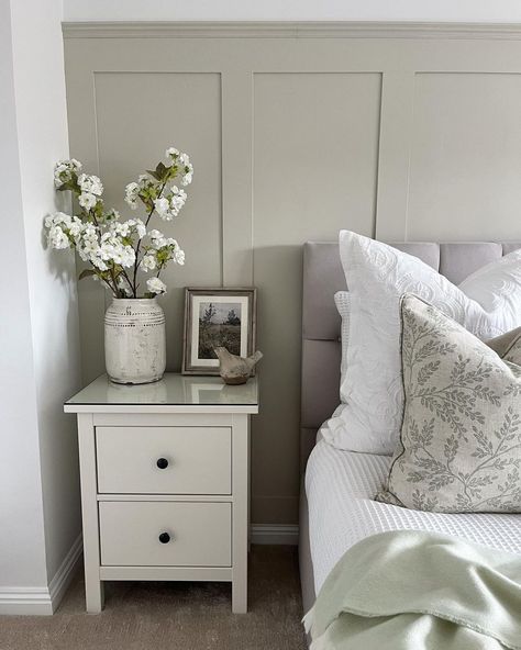 Fresh bedding and pretty cushions 🌿 This gorgeous photo is by Kylie from @thehomeofthebbs featuring our Ferndown linen sage cushions 🤍 I love the green tones in this bedroom, it gives such a calm feel which is just what you need when unwinding at the end of a long day 😌 #moderncountrystyle #moderncountryinteriors #moderncountrydecor #countrynewbuild #ourcosyhomes #interiorinspo #simplestyling #simplestyle #countrycottagestyle #cottagestyle #interiordesign #interiorstyling #farmhousestyle... Sage Cushions, Sage Bedroom, Modern Country Decor, Green Bedroom Ideas, Fresh Bedding, Cottage Style Interiors, Bedroom Ideas Romantic, Tranquil Bedroom, Sage Green Bedroom