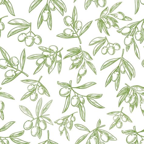 Fruit Sketches, Fruit Sketch, Tree Sketches, Green Fruit, Tree Illustration, Olive Fruit, Fruit Pattern, Tree Patterns, Pattern Vector