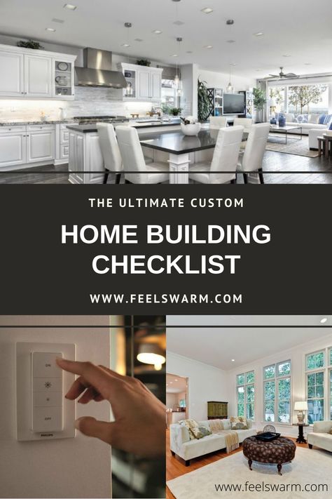 The Ultimate Custom Home Building Checklist Building A Custom Home Checklist, New House Construction Checklist, Tips To Building Your Own House, Kitchen Design Checklist, Stick Built Homes Floor Plans, Building A New Home Checklist Free Printable, Building A New Home Ideas, Building Checklist House, Home Building Checklist Construction