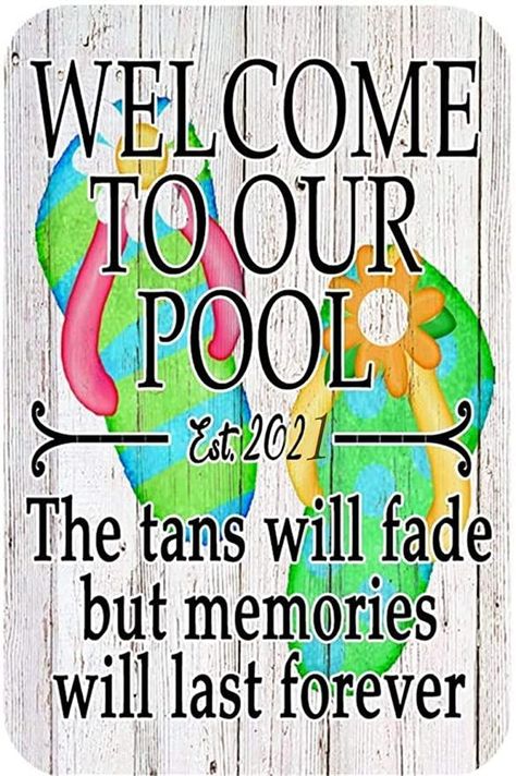 Swimming Pool Signs, Patio Signs, Pool Signs, Pool Outdoor, Pool Decor, Pool Time, Custom Metal Signs, Pool Deck, Outdoor Wall Decor