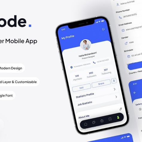 Ngode - My Profile Page Profile App, App Home Screen, Ui Color, Mobile Ui Design, Mobile App Ui, App Ui Design, Profile Page, Mobile App Design, Mobile Ui