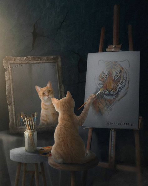 Digital Artist Creates Thought-Provoking Illustrations That May Make You Look At Things Differently (29 Pics) Classical Art Memes, Cheezburger Cat, Cat Puzzle, Image Chat, Wholesome Memes, Art Memes, Classical Art, Conceptual Art, Crazy Cat Lady