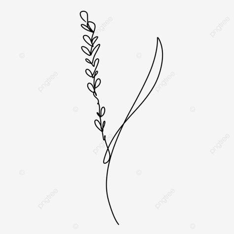 One Line Lavender Tattoo, Single Line Lavender Tattoo, Abstract Lavender Tattoo, Lavender Flower Drawing Simple, Lavender Outline Tattoo, Lavender Line Art Tattoo, Lavender Line Tattoo, Lavender Tattoo Ideas, Lavender Drawing Simple