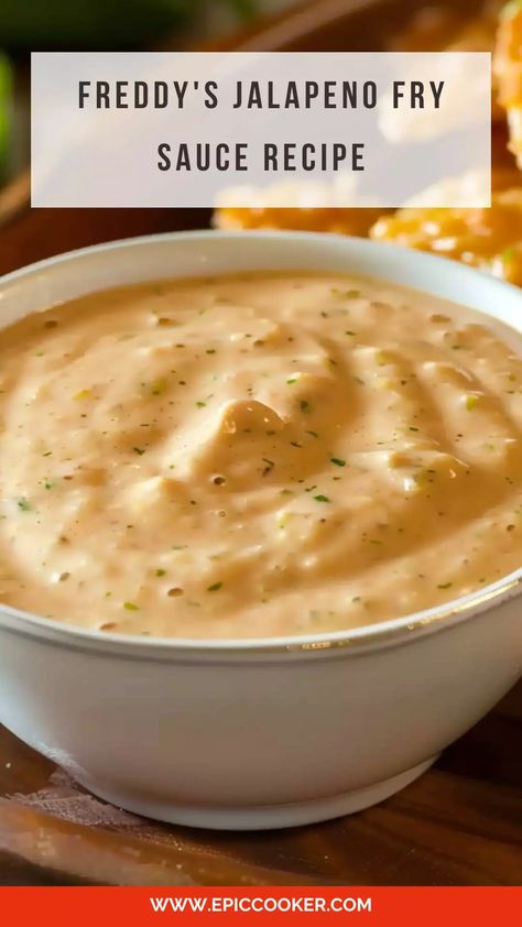 Freddy's Jalapeno Fry Sauce – Epic Cooker Spicy Fry Sauce, Freddys Fry Sauce Recipe, Fry Sauce Recipe, Jalapeno Burger, Jalapeno Sauce, Homemade Sauce Recipes, Jalapeno Recipes, Dipping Sauces Recipes, Homemade Condiments