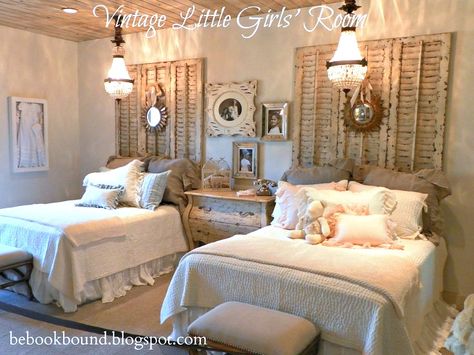 Vintage little girl's room by Be Book Bound featured on Funky Junk Interiors Girls Bedroom Vintage, Vintage Girls Rooms, Shabby Chic Decorating, Vintage Bedroom Decor, Glamourous Bedroom, Estilo Shabby Chic, Teen Girl Bedroom, Shabby Chic Bedrooms