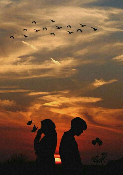 Bayangan Aesthetic Couple, Sunset Couple Aesthetic, Aesthetic Couple Wallpaper, Couple Sunset, Futurisme Retro, Romantic Wallpaper, Cover Wattpad, Wattpad Book Covers, Animated Wallpapers For Mobile