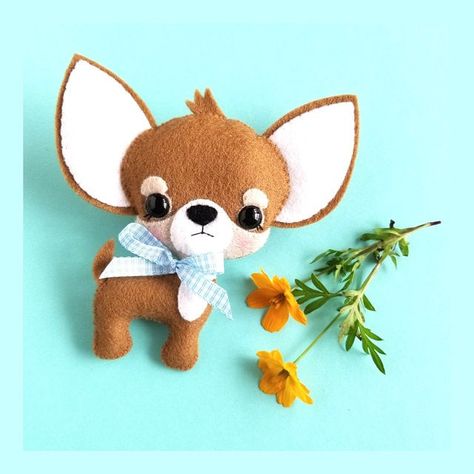 Actualizaciones de LittleThingsToShare en Etsy Nursery Diy Projects, Puppy Chihuahua, Dogs Diy Projects, Felt Toys Patterns, Cute Diy Projects, Chihuahua Puppy, Diy Crafts For Girls, Felt Crafts Diy, Cute Chihuahua