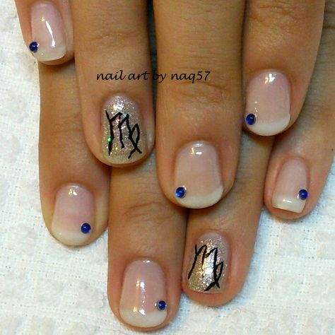 a Virgo September birthday nail art design Birthday Nail Art Designs, Birthday Nails Virgo, Virgo Nails Designs, Nails Virgo, Virgo September, September Nails Art, Birthday Nail Art, Birthday Nail Designs, Birthday Nail