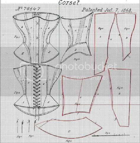 Vintage Corset Pattern Free, Corset Template Pattern, Corset Template, Victorian Corset Pattern, Free Corset Pattern, 19th Century Corset, Sewing Stencils, Clothing Fabric Patterns, Corsets Fashion