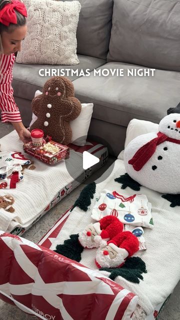 Kristin Miller | Creator | Dallas, TX on Instagram: "Surprising my kids with a christmas movie night🎅🏼🍿Comment “santa” to get all these items sent directly to your DMs!🎄We cherish our family movie nights and i try to make my kids childhood magical🥹They loved this one and i’m sure it’s one of many this holiday season! Save & share with a christmas-loving momma friend and follow along for more holiday ideas for your kids🎅🏼🎄🤶🏼 • • #christmasmovie #movienight #familyof4 #familyactivities #kidsactivities #toddlermom #momhack #familymovienight #amazonmusthaves #kidschristmasactivities #christmasdecor #kidschristmas #christmascountdown #christmasrecipe" Christmas Kids Movie Night, Kids Christmas Movie Night Ideas, Toddler Christmas Movie Night, Kids Christmas Sleepover Ideas, Christmas Activity Ideas For Kids, Kids Christmas Movie Night, Christmas Movie Night Ideas For Kids, Christmas Sleepover Ideas For Kids, Christmas Magic For Kids