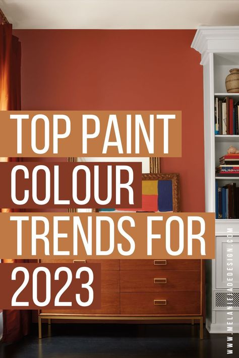 The Top Paint Colour trends for 2023 in interior design including deep reds, rust browns, mustard yellows and golds. Colour Trends For 2023, Gold Living Room Walls, Rust Color Paint, Yellow Walls Living Room, Colour Combinations Interior, Gold Paint Colors, Gold Painted Walls, Top Paint Colors, Brown Paint Colors