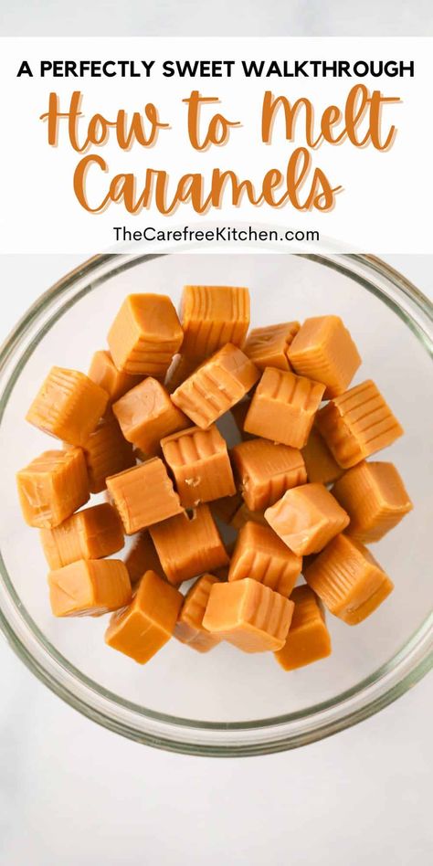 Caramel And Marshmallow Candy, How To Melt Carmel Squares, Melting Kraft Caramels, Salted Caramel Candy Melts Ideas, How To Make Caramel Sauce From Kraft Caramels, Kraft Caramel Sauce Recipe, How To Melt Kraft Caramels, Caramel Sauce Using Kraft Caramels, Caramels With Heavy Cream