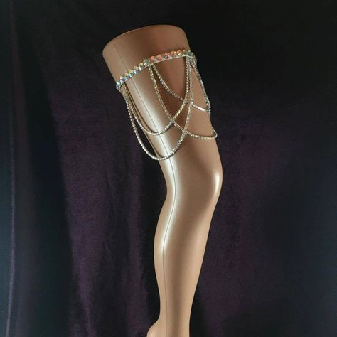 Leg Jewelry Body Chains, Thigh Accessories, Diamond Garter, Thigh Chain Jewelry, Chain Garter, Thigh Jewelry, Leg Jewelry, Dancer Necklace, Thigh Garter