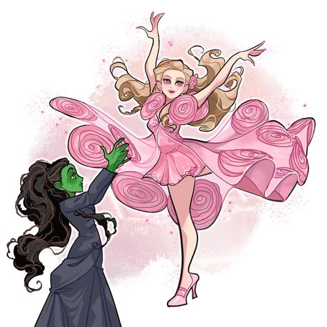 Libby | ✨Glinda Popular!✨ #Wicked #wickedmovie #arianagrande #cynthiaerivo #glinda #elphaba wickedthemusical #musical #broadwaymusical #위키드… | Instagram Wicked Elphaba Fanart, Glenda X Elphaba, Wicked Inspired Outfits Glinda, Glinda And Elphaba Fan Art, Glinda And Elphaba Matching Pfp, Wicked Glinda X Elphaba Fanart, Cute City Drawing, Galinda X Elphaba Ship, Gelphie Kiss