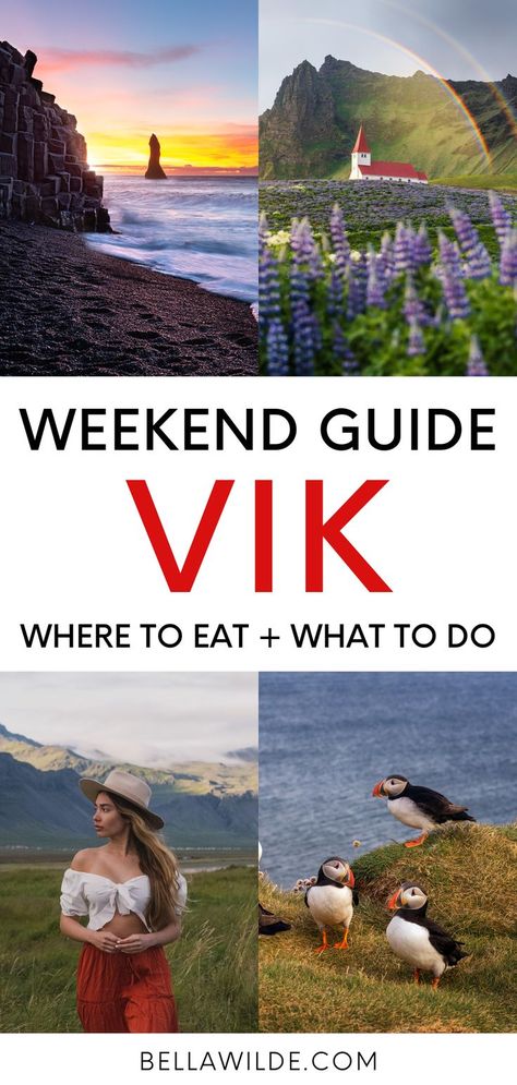 For all the best food, hikes, and breathtaking nature... Read this post for the best things to do in Vik, Iceland! --- iceland travel guides | iceland photography | black sand beach | vik iceland restaurants | iceland nature | iceland aesthetic | iceland bucket list | iceland travel tips Aesthetic Iceland, Iceland Restaurants, Iceland Aesthetic, Iceland Bucket List, Vik Iceland, Iceland Food, Iceland Summer, Iceland Nature, Iceland Travel Guide