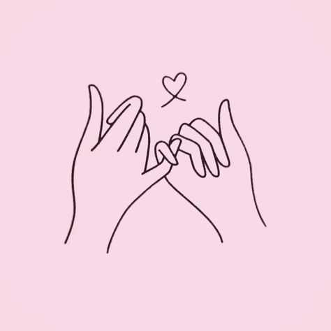 Friendship Tattoos Pinky Promise, Interlocking Pinky Tattoo, Friendship One Line Drawing, Pinky Promise Heart Tattoo, Pinky Promise Fine Line Tattoo, Pinky Holding Hands Aesthetic, Pinky Promise Tattoo Sisters, Tattoo Ideas Pinky Promise, Pinky Promise Tattoo With Flowers