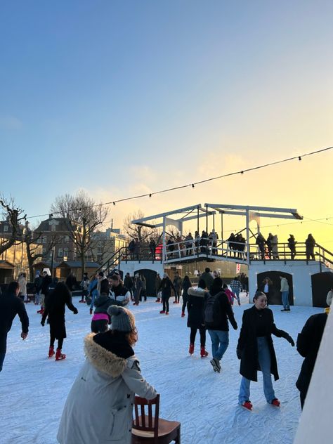 Winter aesthetic, winter vibes, amsterdam, ice skating Ice Skating Date, Skating Date, Amsterdam Aesthetic, Amsterdam Trip, Europe Pics, Europe 2024, Winter Things, Senior Trip, Aesthetic Winter