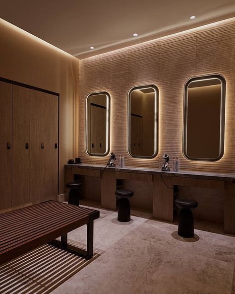 Equinox Hotels on Instagram: “The Spa's inner sanctum: A locker room you won't want to leave. #equinoxhotels #forthosewhowantitall” Equinox Hotel, Equinox Gym, Gym Design Interior, Restroom Design, Building Foundation, Gym Lockers, Gym Interior, Hudson Yards, Spa Design