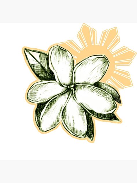 "Sampaguita Filipino Flower" Art Print for Sale by AteAndApe Filipino Logo Design, Filipino Art Paintings, Filipino Art Aesthetic, Sampaguita Drawing, Filipino Flower, Sampaguita Flower Tattoo, Philippines Drawing, Sampaguita Flower, Filipino Design