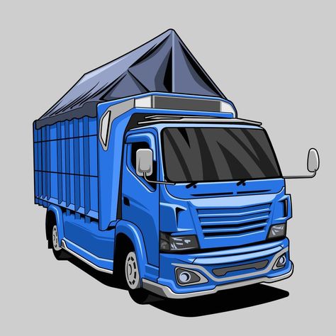 Vektor Truk Canter, Truck Transportation, Truk Besar, Racing Design, Truck Design, Flat Vector, Vector Design, Vector Art, Transportation