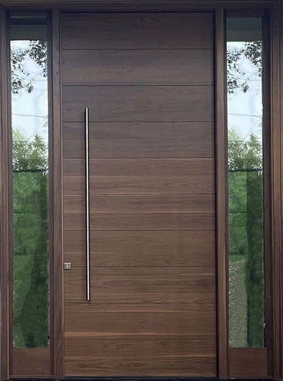 Custom wood doors- unique prehung mahogany exterior front doors, interior wood doors, craftsman doors. Mahogany Front Doors, Custom Wood Front Door, Walnut Front Door, Modern Wood Front Door, Wooden Entry Doors, Modern Exterior Door, Front Foor, Door Finishes, Wood Exterior Doors