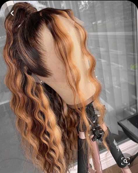 Honey Brown Highlights, Deep Wave Lace Front Wig, Honey Brown Hair, Hair Knot, Hair Ombre, Hair Laid, Brown Highlights, Hair Color Highlights, Penteado Cabelo Curto