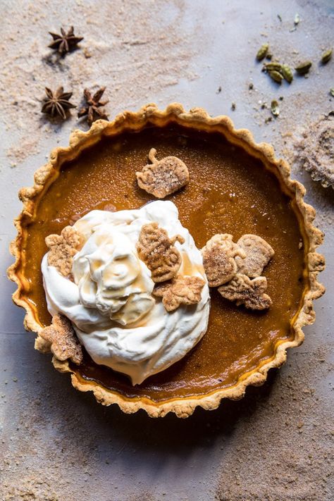 Chai Pumpkin Pie, Maple Pumpkin Pie, Maple Whipped Cream, Pie Pops, Maple Pumpkin, Slow Cooker Desserts, Thanksgiving Pies, Half Baked, Chai Spice