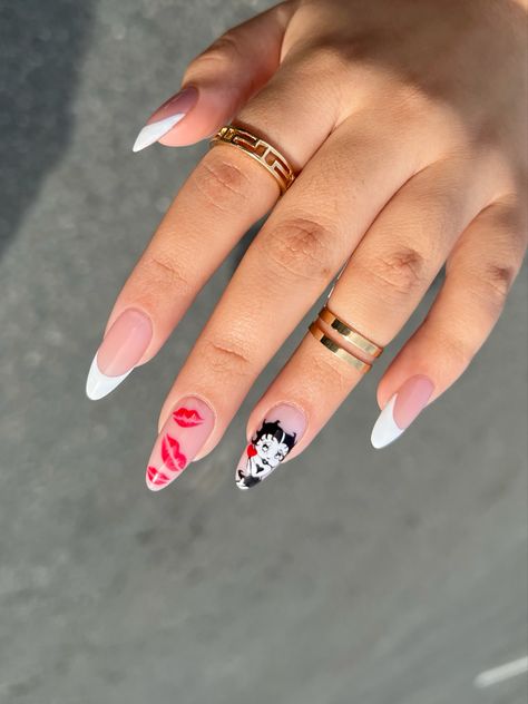 Betty Boop Nails, Teen Nails, Gucci Nails, Vday Nails, Unghie Nail Art, Sassy Nails, Nail Drawing, Anime Nails, Cute Nails For Fall