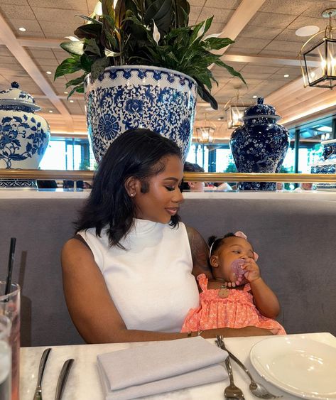 Weekend full of festivities, baby’s first time at a restaurant and I can say she loved every moment of it Girls Therapy, Mommy Daughter Pictures, Daughter Pictures, Black Motherhood, Mother Daughter Bonding, Moms Best Friend, Mommy Moments, At Restaurant, Beautiful Black Babies