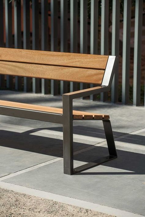 Fabrikasi Logam, Cheap Patio Furniture, Wooden Benches, Welded Furniture, Kursi Bar, Metal Furniture Design, Metal Bench, Urban Furniture, Bench Designs