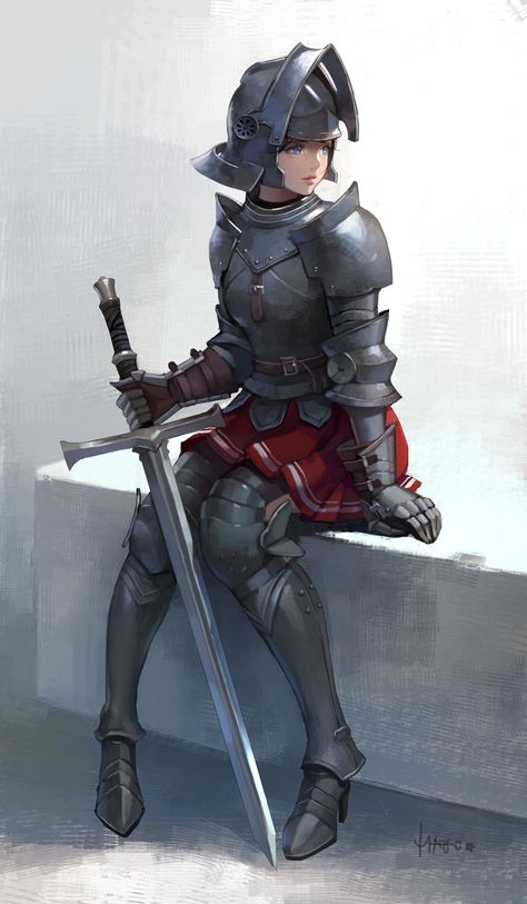 Super Hero Armor, Female Armour, Anime Knight, Illustration Fantasy, Female Armor, Female Knight, Knight Art, Fantasy Armor, Armor Concept