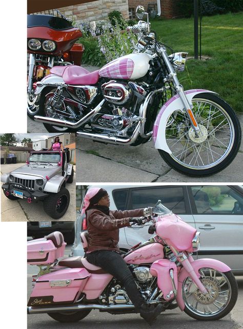 Pink Vehicles, Women Riders, Pink Motorcycle, Harley Davidson Sportster 883, Sportster Bobber, Big Girl Toys, Harley Davidson Art, Yamaha V Star, Sportster 883