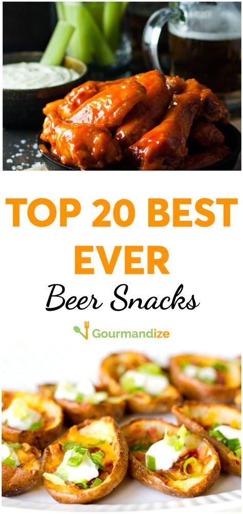 Some foods go down better with beer than others. Here are our top 20 picks for the best beer snacks ever!  #snacks #appetizers #fingerfood #recipes #bestrecipes #beersnacks #gamedayrecipes #barfood Brewery Snack Ideas, Beer Themed Party Food, Pub Food Ideas Appetizers, Beer Snacks Ideas Parties Food, Snacks For Beer Tasting Party, Beer Appetizers Pairing, Best Bar Food Ideas, Beer Party Food Ideas, Beer Food Pairings Appetizers