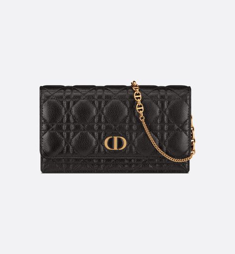 Dior Caro Pouch Black Supple Cannage Calfskin | DIOR Dior Caro Pouch, Dior Caro, Dior Clutch, Christian Dior Couture, Dior Couture, Miss Dior, Dior Wallet, Leather Travel, Leather Chain