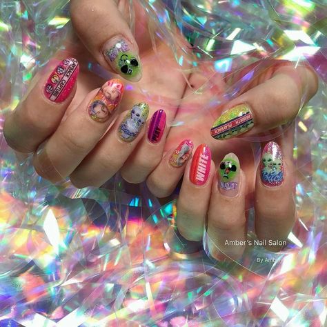 Vapor Wave Nails, Wave Nail Art, Wave Nails, Nail Art, Nails, Design, Art, Nail Arts