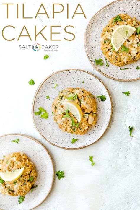 Recipes With Tilapia, Tilapia Cakes, Healthy Tilapia, Easy Main Dishes, Tilapia Recipes, Easy Seafood Recipes, Main Dish Salads, Main Course Recipes, Easy Delicious Recipes