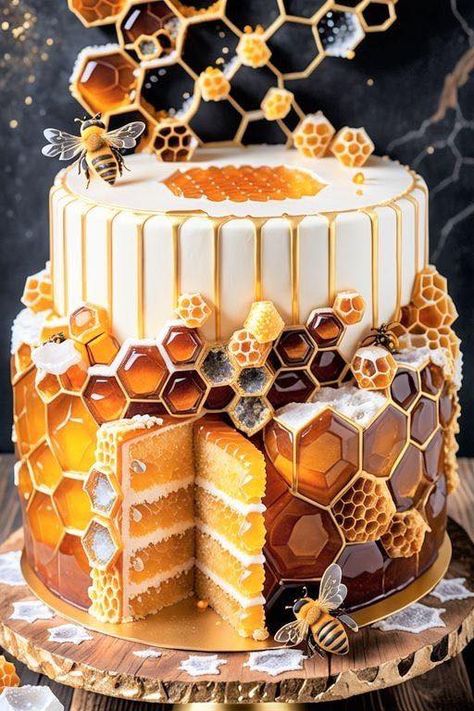 Crazy Wedding Cakes, Kreative Snacks, Realistic Cakes, Bee Cakes, Luxury Cake, Cupcakes Decorados, Creative Cake Decorating, Crazy Cakes, Cake Lover