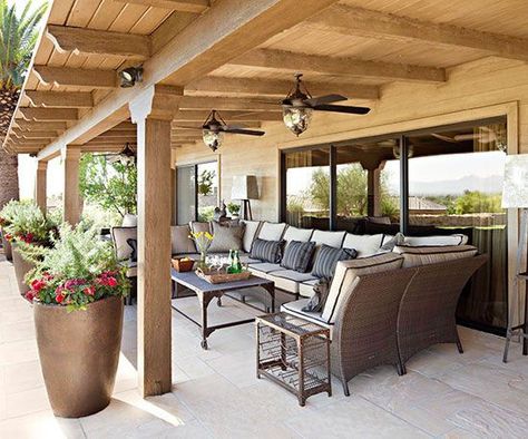 Covered patios are a great way to enjoy the outside even when the weather isn't cooperating. Shed Inspiration, Deck Remodel, Outdoor Covered Patio, Patio Pergola, Pergola Ideas, Patio Covers, Pergola Design, Cozy Patio, Casa Country