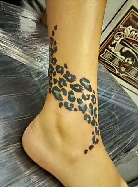 Leopard Animal Print Tattoo, Cheetah Print Tattoos, Leopard Print Tattoos, Bold Tattoo, Cute Thigh Tattoos, Leopard Tattoos, Wild Tattoo, Calf Tattoo, Side Tattoos