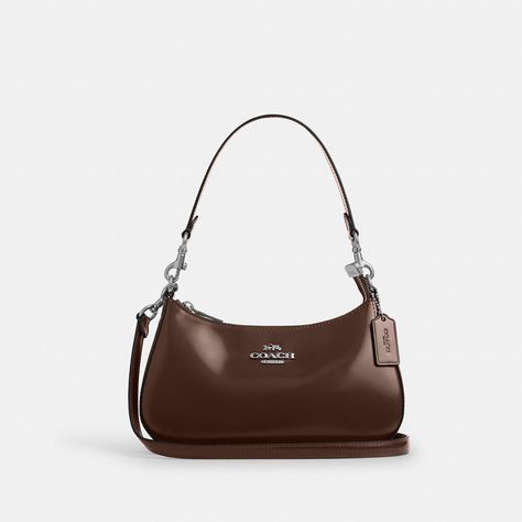 Teri Shoulder Bag MAPLE Brown Coach Shoulder Bag, Sneakers Smart Casual, Smart Casual Boots, Vegas Shopping, Coach Teri Shoulder Bag, Heel Accessories, Ring Bag, Brown Shoulder Bag, Fancy Bags