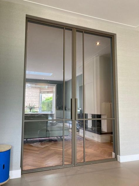 Dining Divider, Modern Wood Doors, Crittal Doors, Partition Door, Internal Glass Doors, House Makeover, Door Gate Design, Glass Doors Interior, Sliding Doors Interior