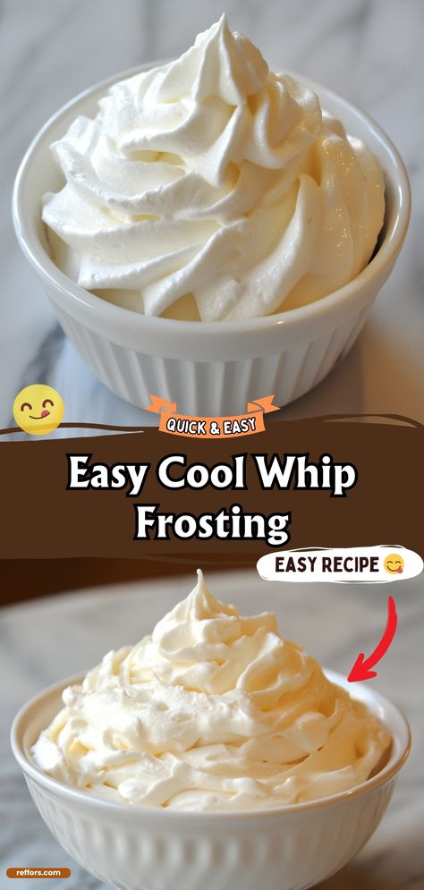 Fluff Icing Recipe, Homemade Whipped Frosting Easy, Cool Whip Frosting For Ice Cream Cake, Cool Whip And Pudding Icing, Pudding Cool Whip Frosting Recipe, Piping Cool Whip, How To Make Cool Whip Icing, Frosting With Pudding And Cool Whip, Cool Whip Pudding Icing